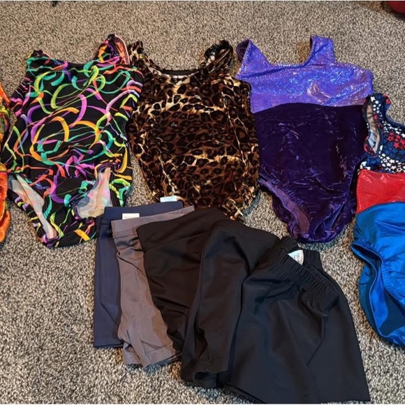 Gymnastics Leotards and Shorts Set